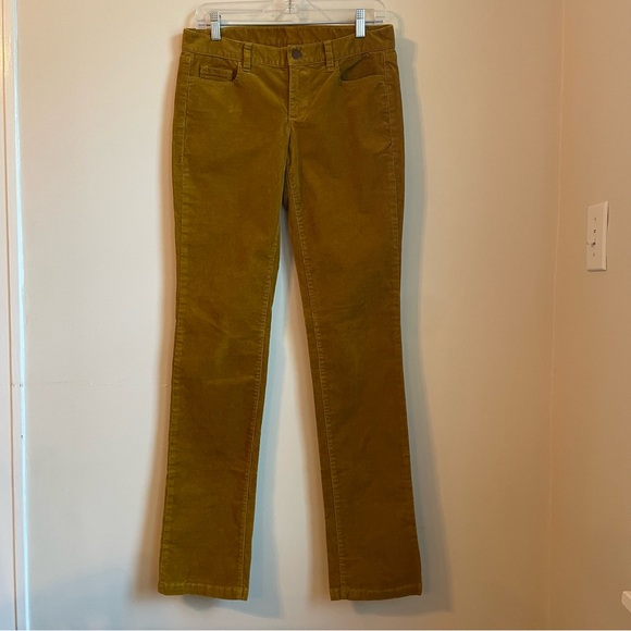 J.Crew 35” Inseam City Fit Dark Golden Mustard Corduroy Pants Size 28T Tall Long - Picture 2 of 12